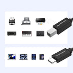 Wozinsky WKDDY2S Laidas USB-B - USB-C 2m juodas