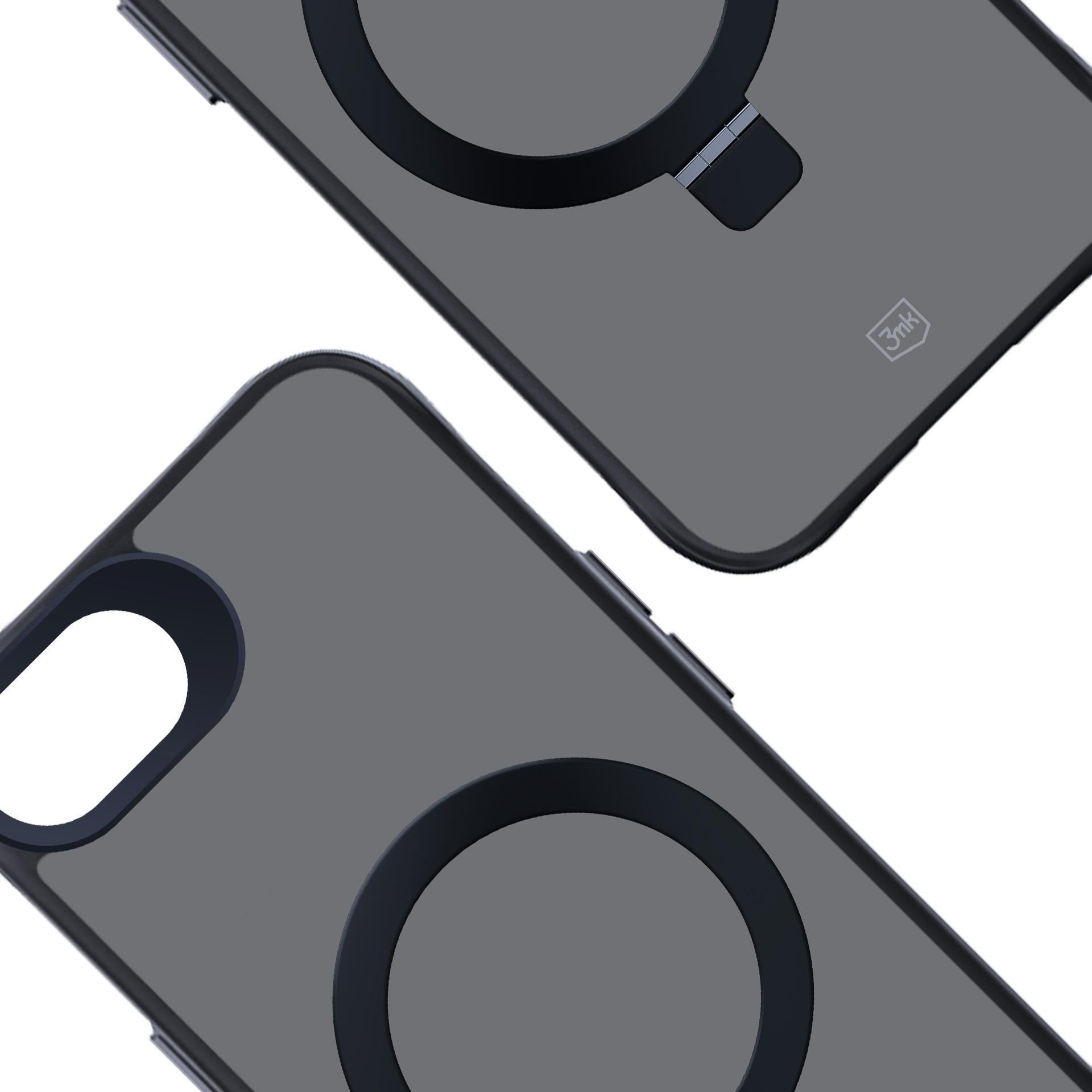 3mk Smoke Case Mag&Stand, skirtas Apple iPhone 16E - juodas -- iPhone 16E
