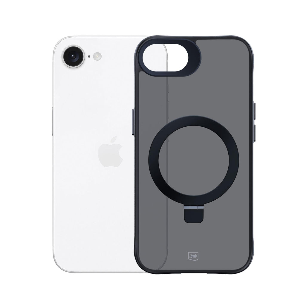 3mk Smoke Case Mag&Stand, skirtas Apple iPhone 16E - juodas -- iPhone 16E