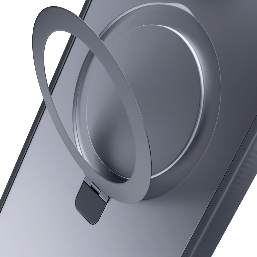 3mk Smoke Case Mag&Stand, skirtas Apple iPhone 16E - juodas -- iPhone 16E