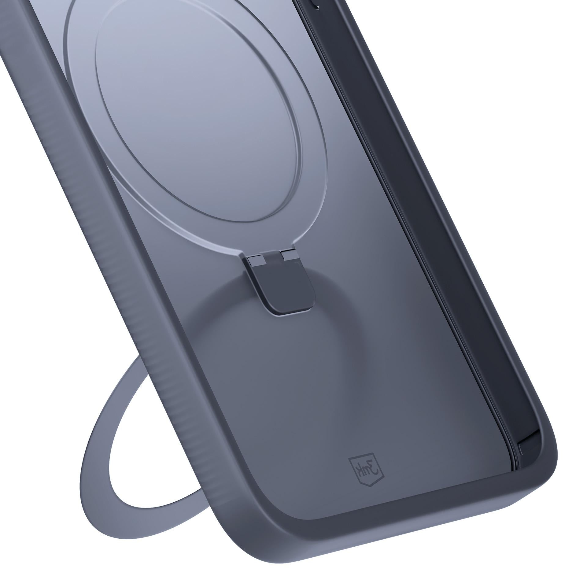 3mk Smoke Case Mag&Stand, skirtas Apple iPhone 16E - juodas -- iPhone 16E