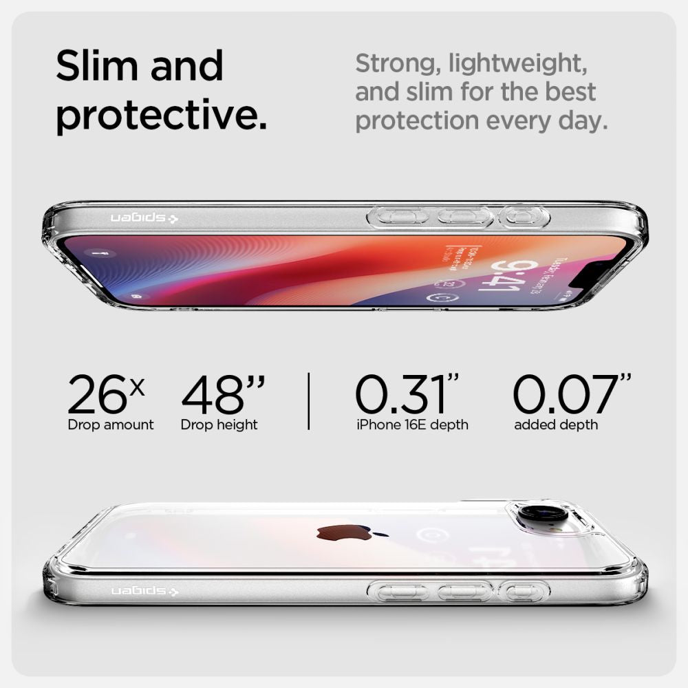 Spigen Ultra Hybrid dėklas iPhone 16e – skaidrus