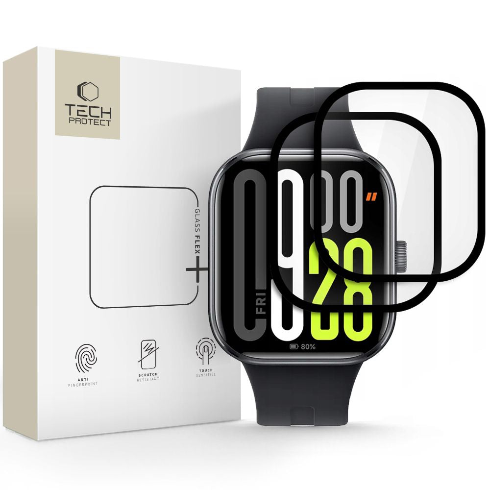 Tech-Protect Glass Flex+ stiklas Redmi Watch 5 – juodas (2 vnt.) -- Redmi Watch 5