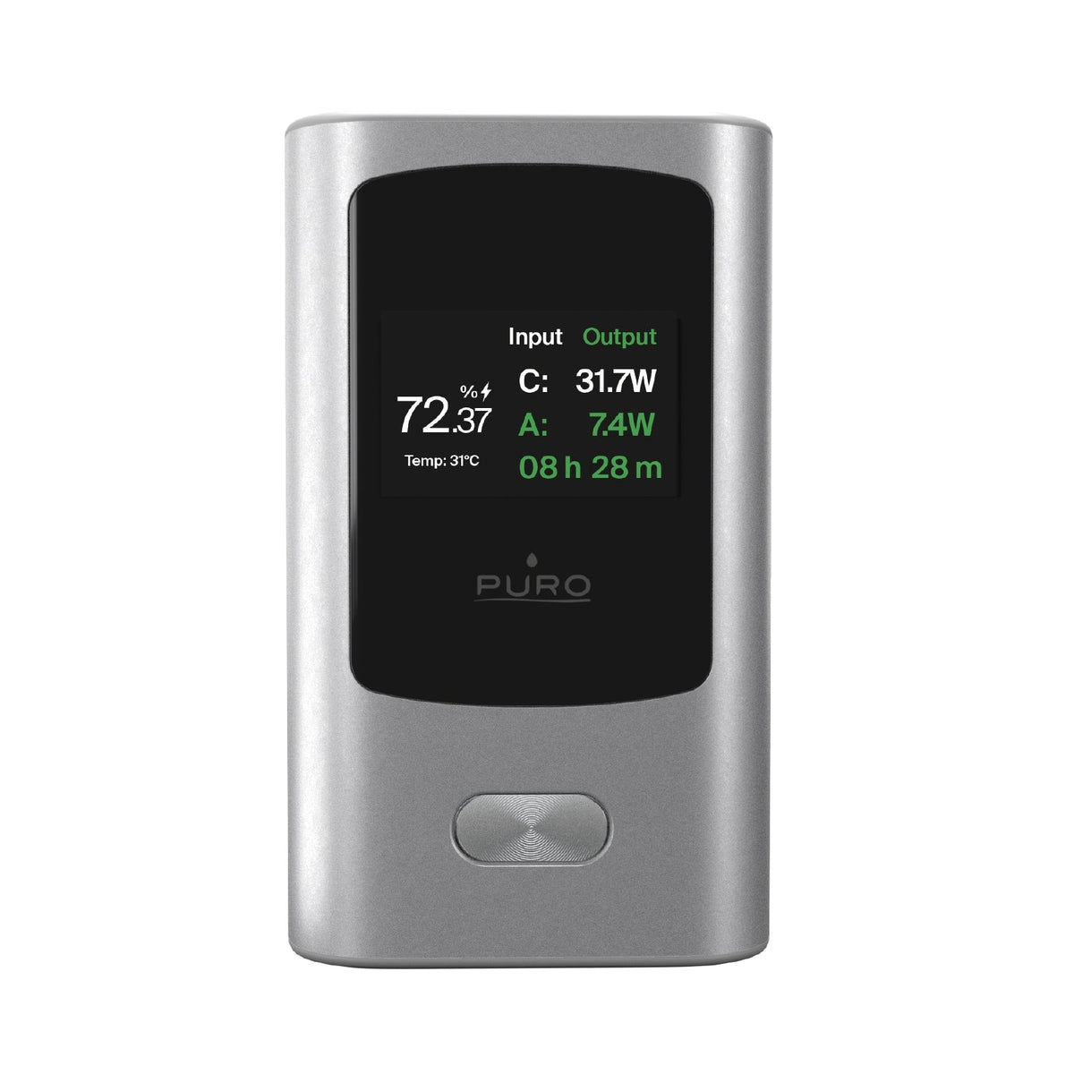 Puro Išorinė baterija 45W 10000mAh USB-A USB-C su ekranu - pilkas