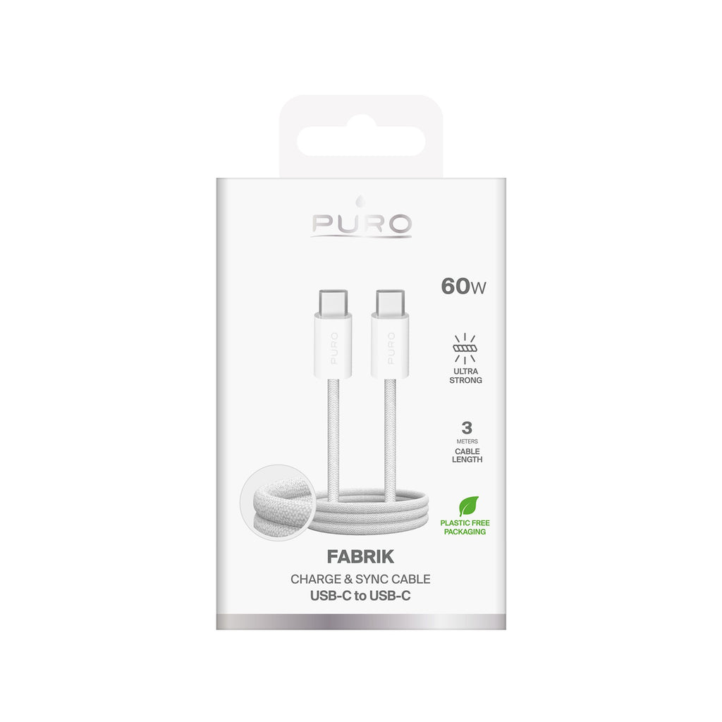 Puro Fabrik 4 Pintas laidas USB-C - USB-C 240W 1m baltas