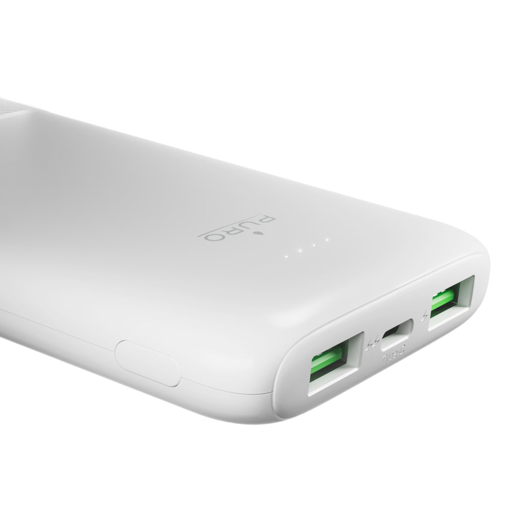 Puro Išorinė baterija DAILY 10 PLUS 10000mAh 2x USBA / 1x USB-C 22.5W - baltas