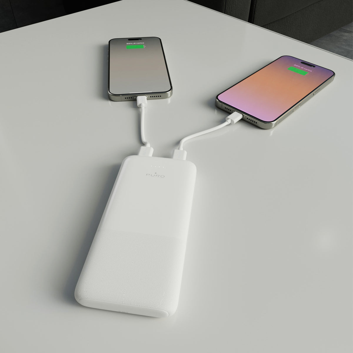 Puro Išorinė baterija DAILY 10 PLUS 10000mAh 2x USBA / 1x USB-C 22.5W - baltas