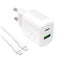 Puro PROLITE 20W USB-A / USB-C sieninis įkroviklis + USB-C - USB-C laidas 1.2m - baltas -- Cell phone chargers