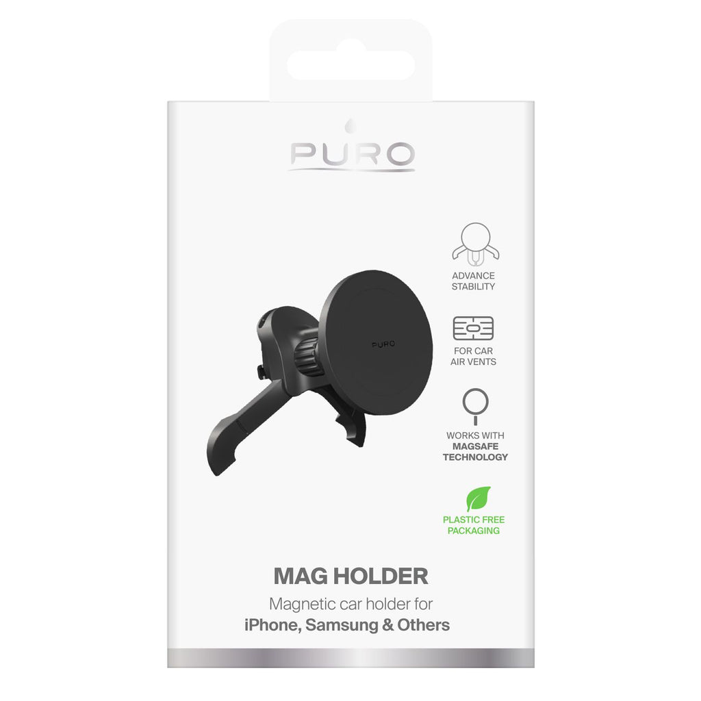 Puro reguliuojamas automobilinis laikiklis, suderinamas su MagSafe - juodas -- Cell phone holders