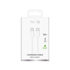 Puro TPE 25W USB-C - USB-C 3m laidas - baltas -- Cell phone cables