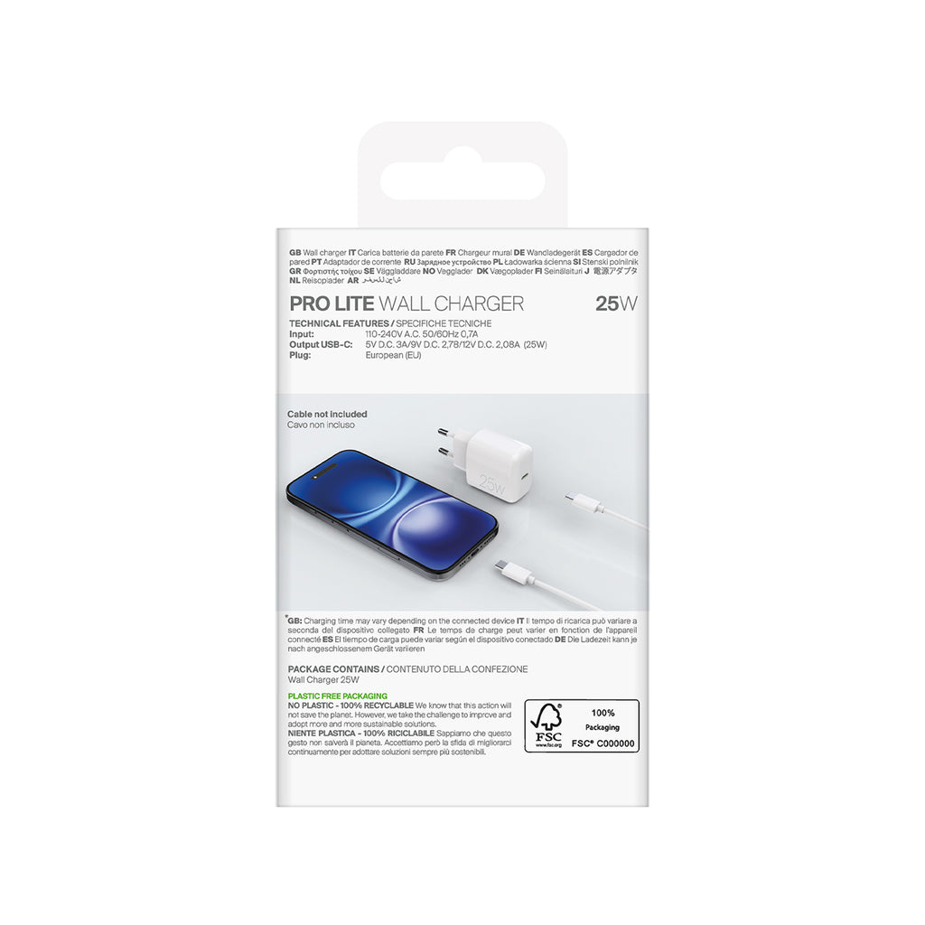 Puro Daily Prolite 25W USB-C Power Delivery įkroviklis - baltas -- Cell phone chargers