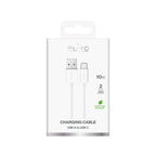 Puro 10W TPE USB-A - USB-C laidas 2m - baltas