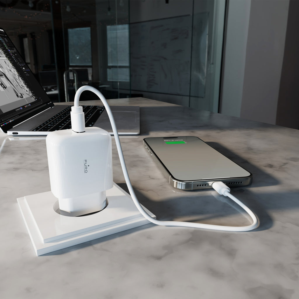 Puro PROLITE 10W USB-A sieninis įkroviklis - baltas