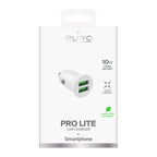 Puro Pro Lite automobilinis įkroviklis 2x USB-A 10W - baltas