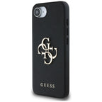 Guess PU grūdintos tekstūros dėklas iPhone 16e – juodas