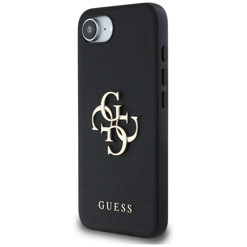Guess PU grūdintos tekstūros dėklas iPhone 16e – juodas