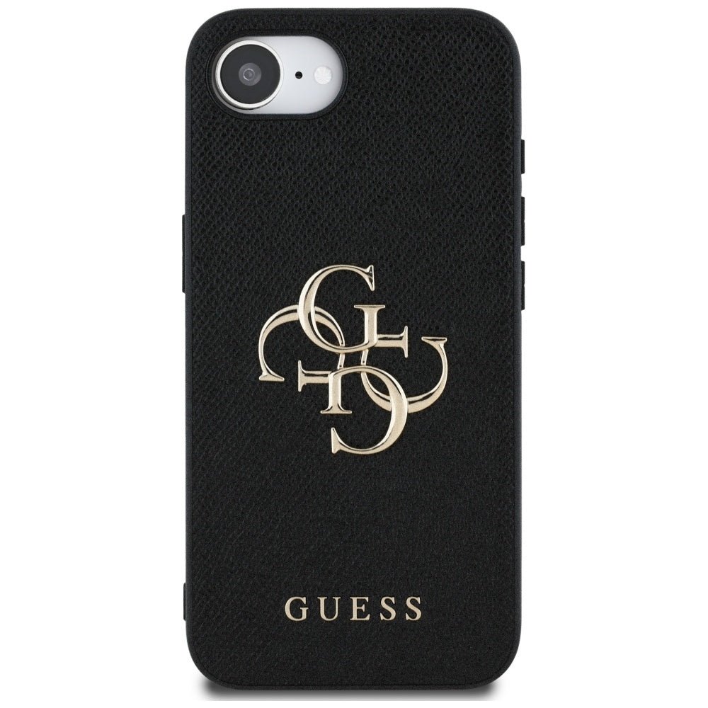 Guess PU grūdintos tekstūros dėklas iPhone 16e – juodas