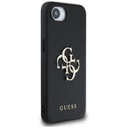 Guess PU grūdintos tekstūros dėklas iPhone 16e – juodas