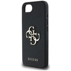 Guess PU grūdintos tekstūros dėklas iPhone 16e – juodas