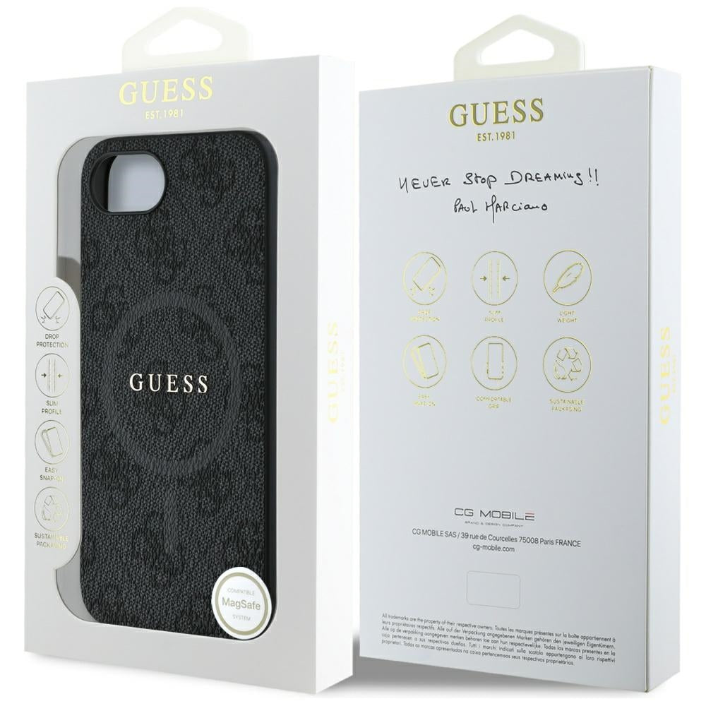 Guess MagSafe dėklas iPhone 16e – juodas