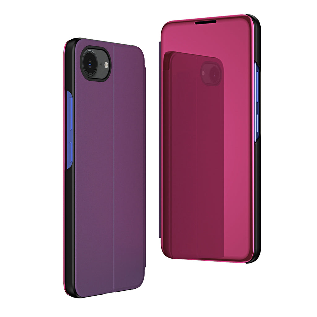 Clear View atverčiamas dėklas iPhone 16e – rožinis