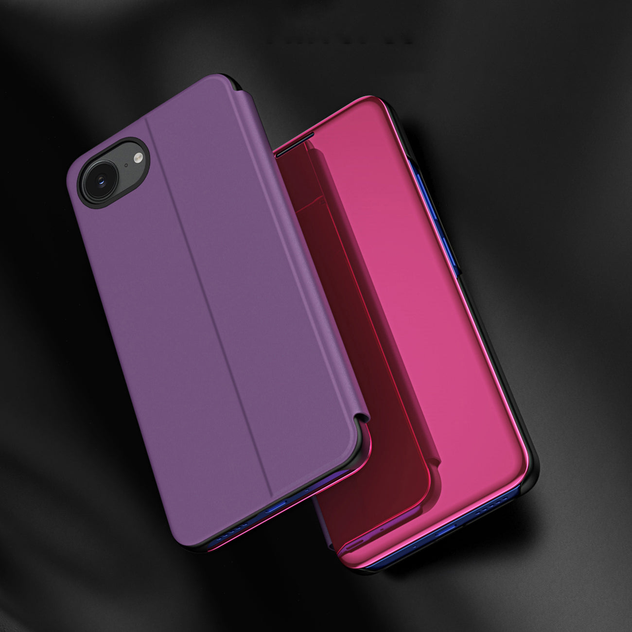 Clear View atverčiamas dėklas iPhone 16e – rožinis