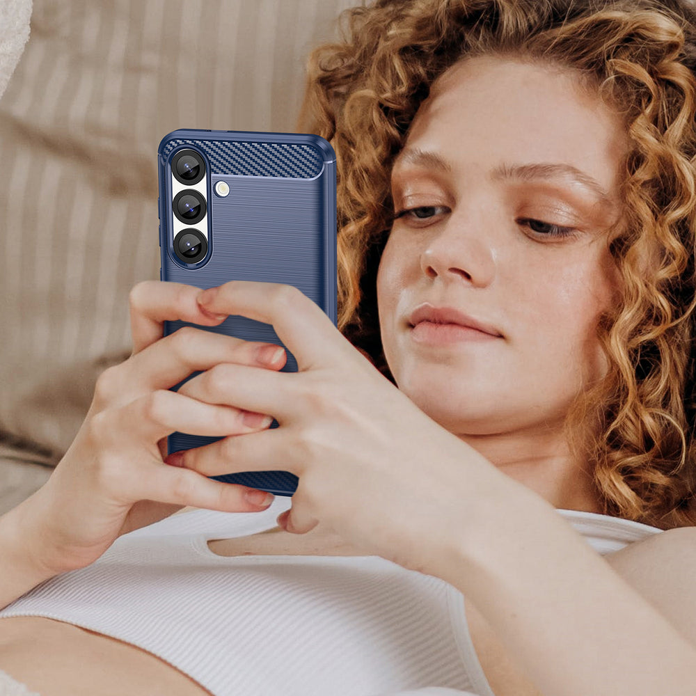 Carbon Case silikoninis dėklas iPhone 16e – mėlynas -- iPhone 16e