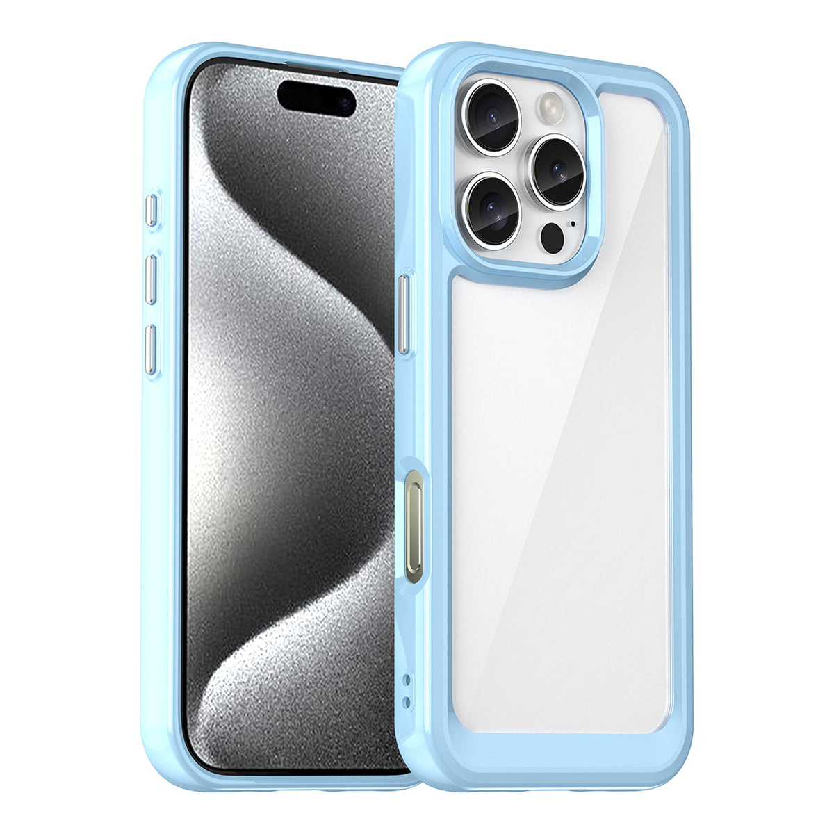 Skaidrus dėklas iPhone 16e Outer Space – mėlynas