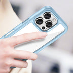 Skaidrus dėklas iPhone 16e Outer Space – mėlynas