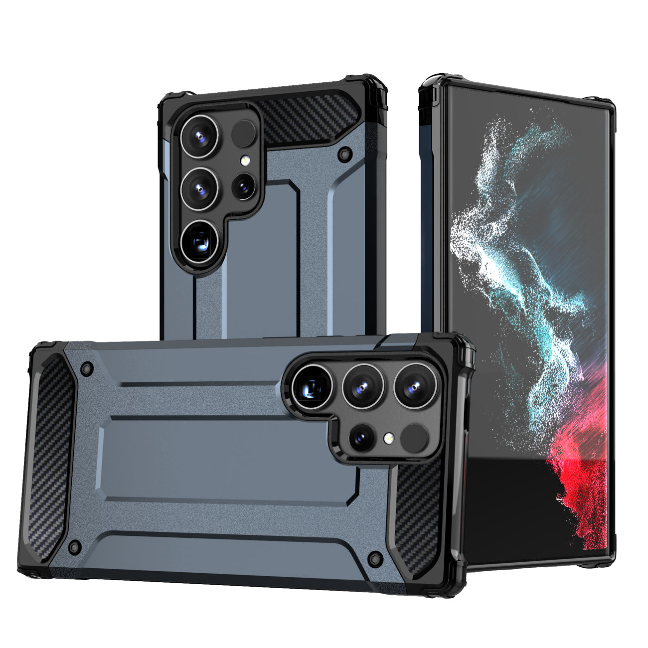 Hybrid Armor dėklas Samsung Galaxy S25 Edge – mėlynas