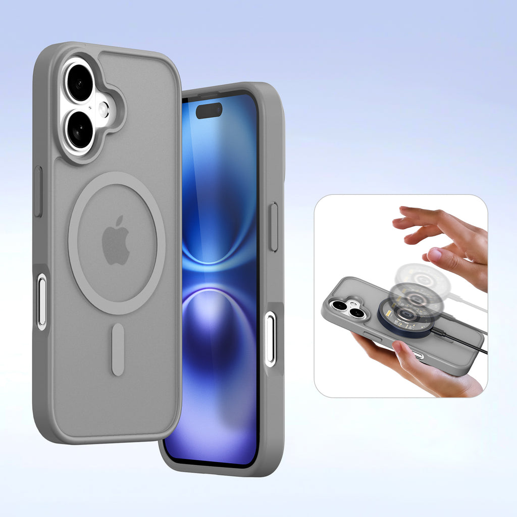 Odinis dėklas Dux Ducis Lawa iPhone 16 su pinigine – pilkas