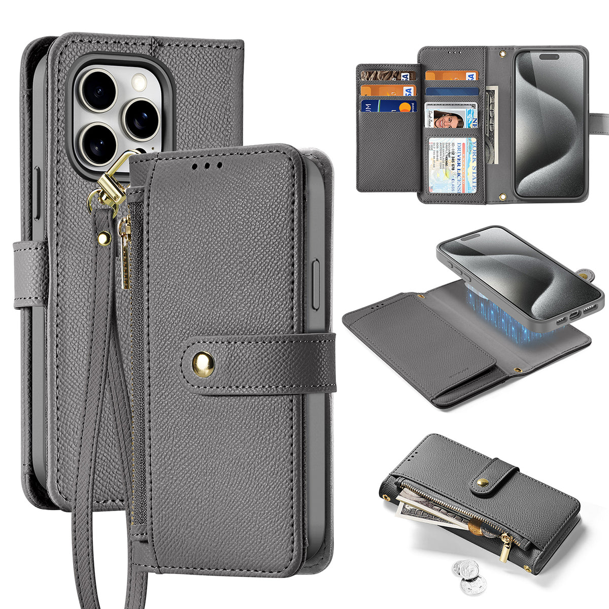 Dux Ducis Lawa odinis dėklas iPhone 15 Pro Max – pilkas