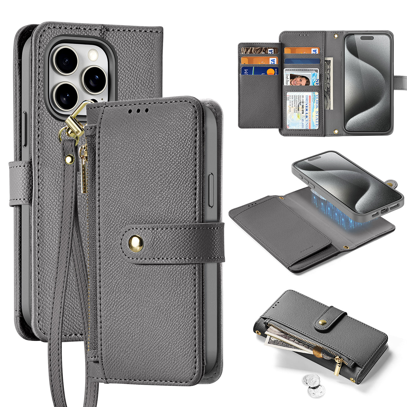 Dux Ducis Lawa odinis dėklas iPhone 15 Pro Max – pilkas