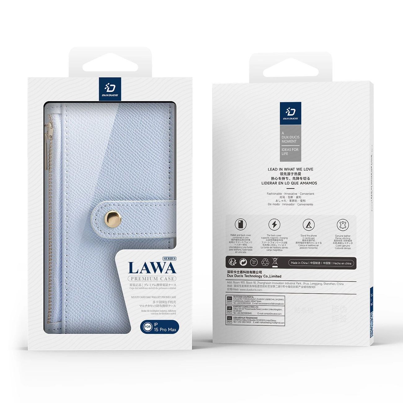 Dux Ducis Lawa odinis dėklas iPhone 15 Pro Max – mėlynas