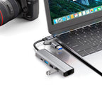 Tech-Protect HB03 HUB adapteris 5in1 USB-C + USB2.0 + USB3.0 + RJ45 - pilkas -- USB Adapters