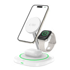 Tech-Protect QI15W-A46 3in1 magnetinis MagSafe indukcinis įkroviklis - baltas -- Cell phone chargers