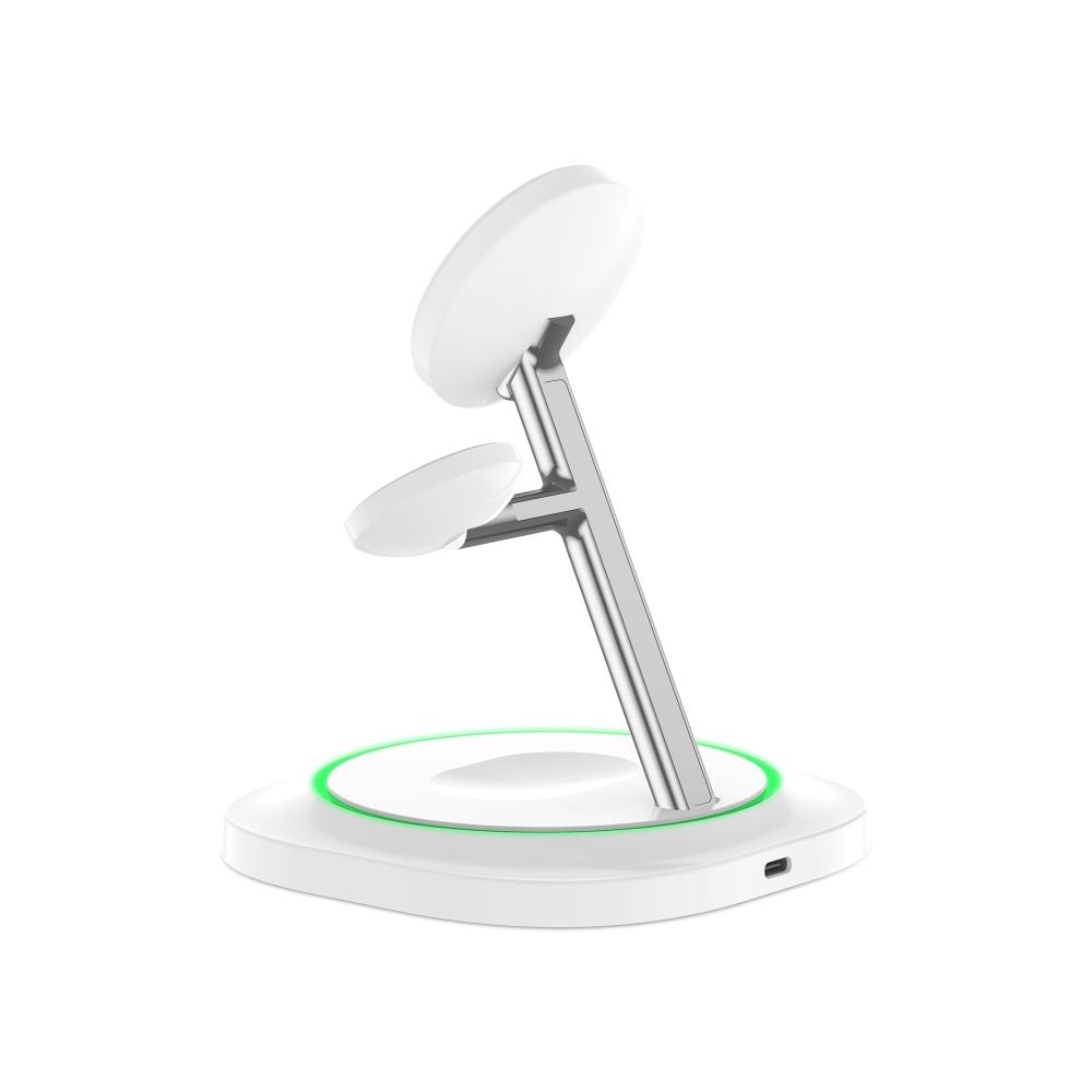 Tech-Protect QI15W-A46 3in1 magnetinis MagSafe indukcinis įkroviklis - baltas -- Cell phone chargers