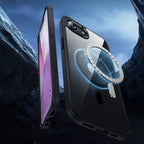 ESR Klasikinis hibridinis Halolock MagSafe Dėklas, skirtas iPhone 16e / 17e - Skaidrus-juodas -- iPhone 16e / iPhone 17e