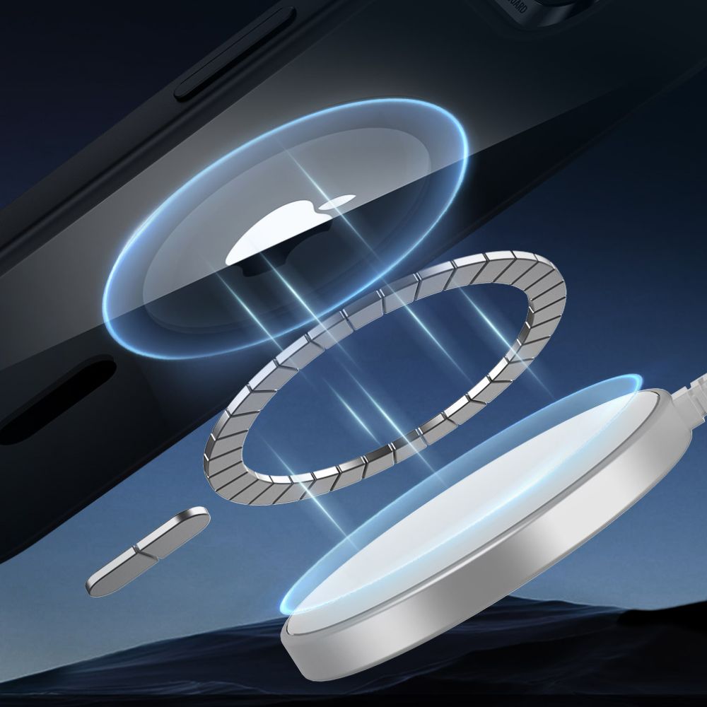 ESR Klasikinis hibridinis Halolock MagSafe Dėklas, skirtas iPhone 16e / 17e - Skaidrus-juodas -- iPhone 16e / iPhone 17e