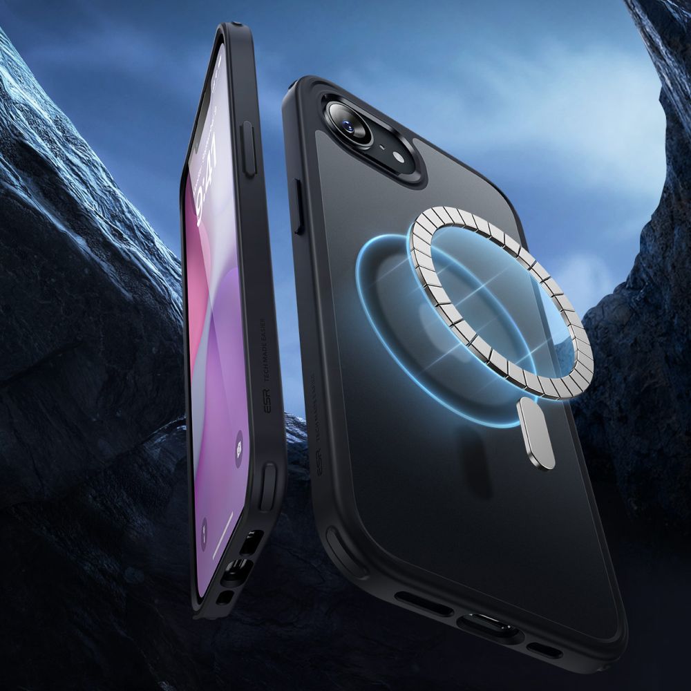 ESR Classic Hybrid Halolock MagSafe dėklas, skirtas iPhone 16e / 17e - juodas -- iPhone 16e / iPhone 17e