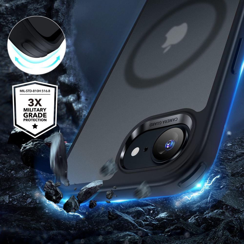 ESR Classic Hybrid Halolock MagSafe dėklas, skirtas iPhone 16e / 17e - juodas -- iPhone 16e / iPhone 17e