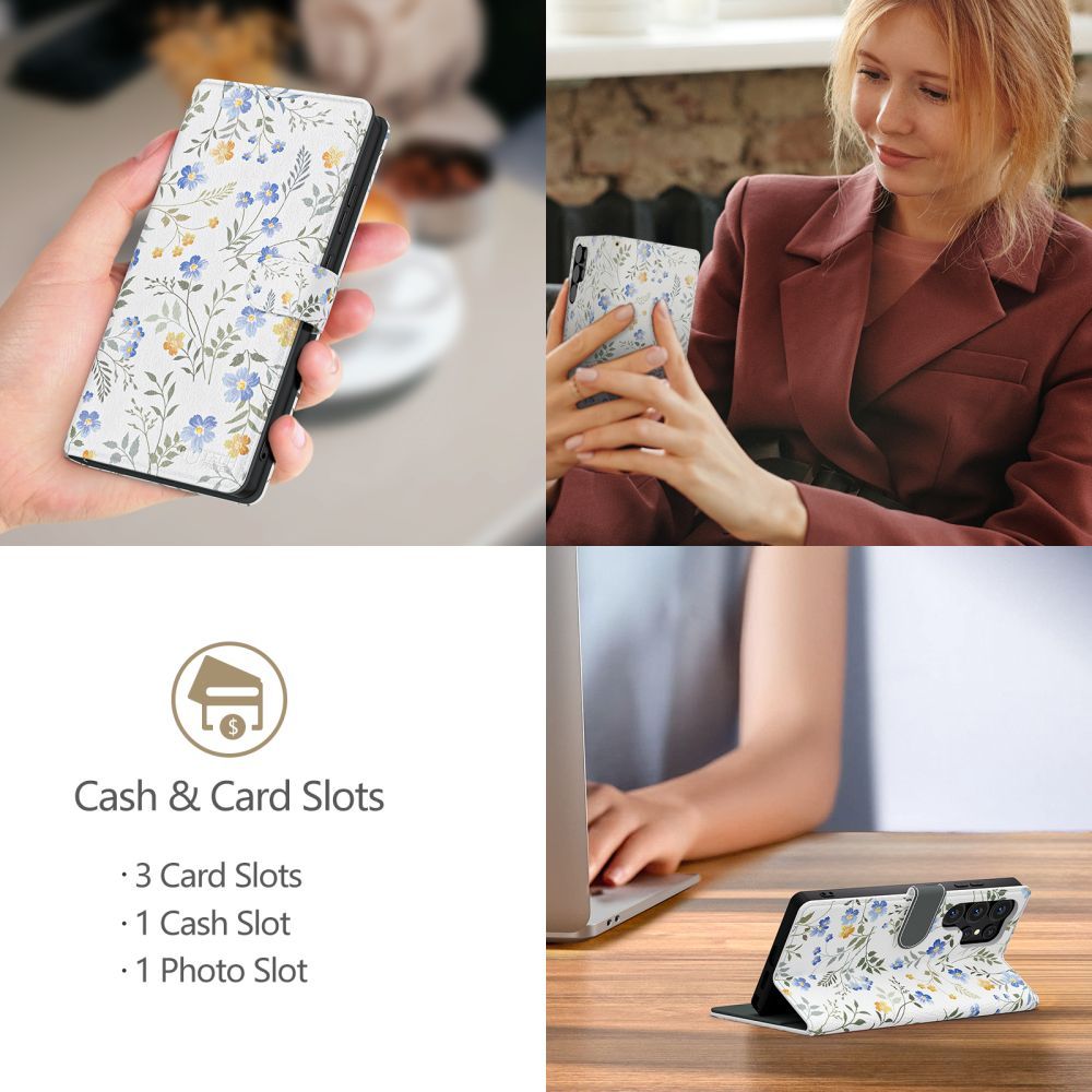 Tech-Protect Wallet dėklas Samsung Galaxy A56 5G – ramunės -- Samsung Galaxy A56 5G