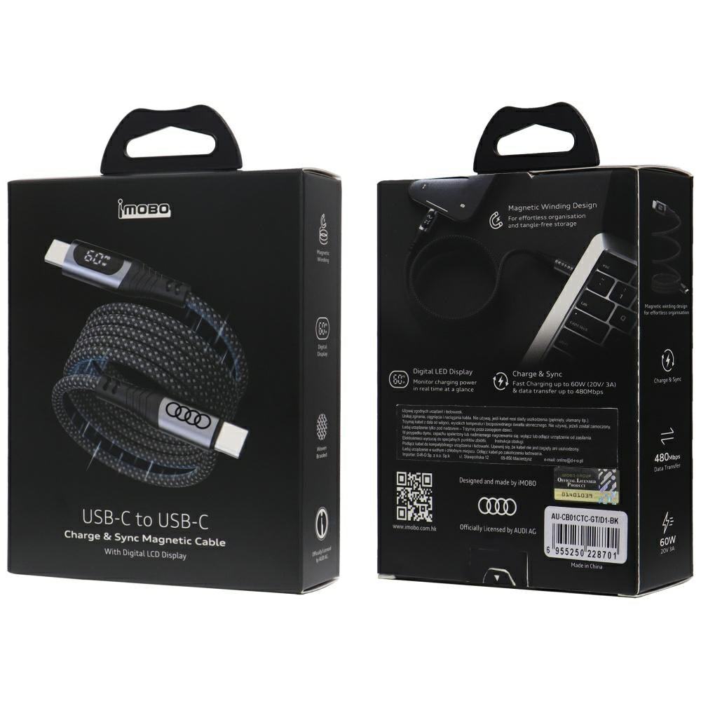 USB-C / USB-C Audi 2.0 laidas 20V 3A 60W - juodas