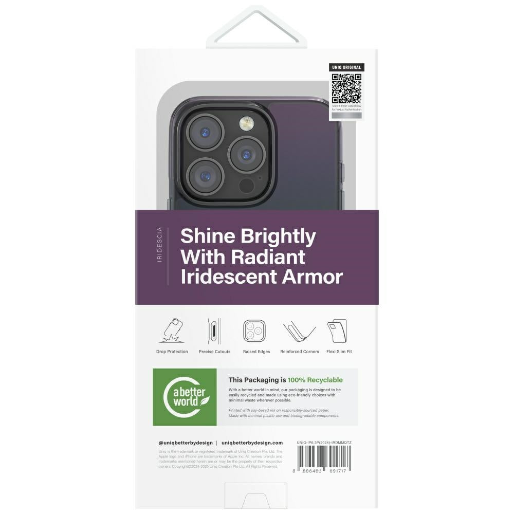 Uniq Iridescia MagClick dėklas iPhone 16 Pro – juodas