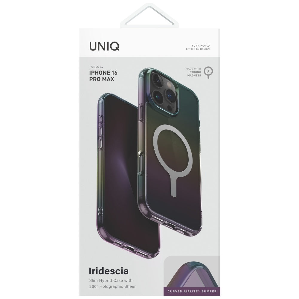Uniq Iridescia MagClick dėklas iPhone 16 Pro Max – juodas
