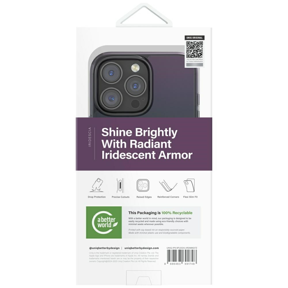 Uniq Iridescia MagClick dėklas iPhone 16 Pro Max – juodas