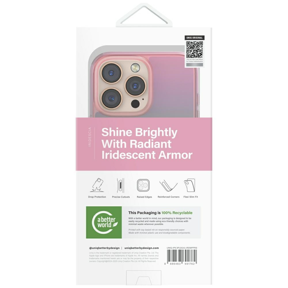 Uniq Iridescia MagClick dėklas iPhone 16 Pro Max – rožinis