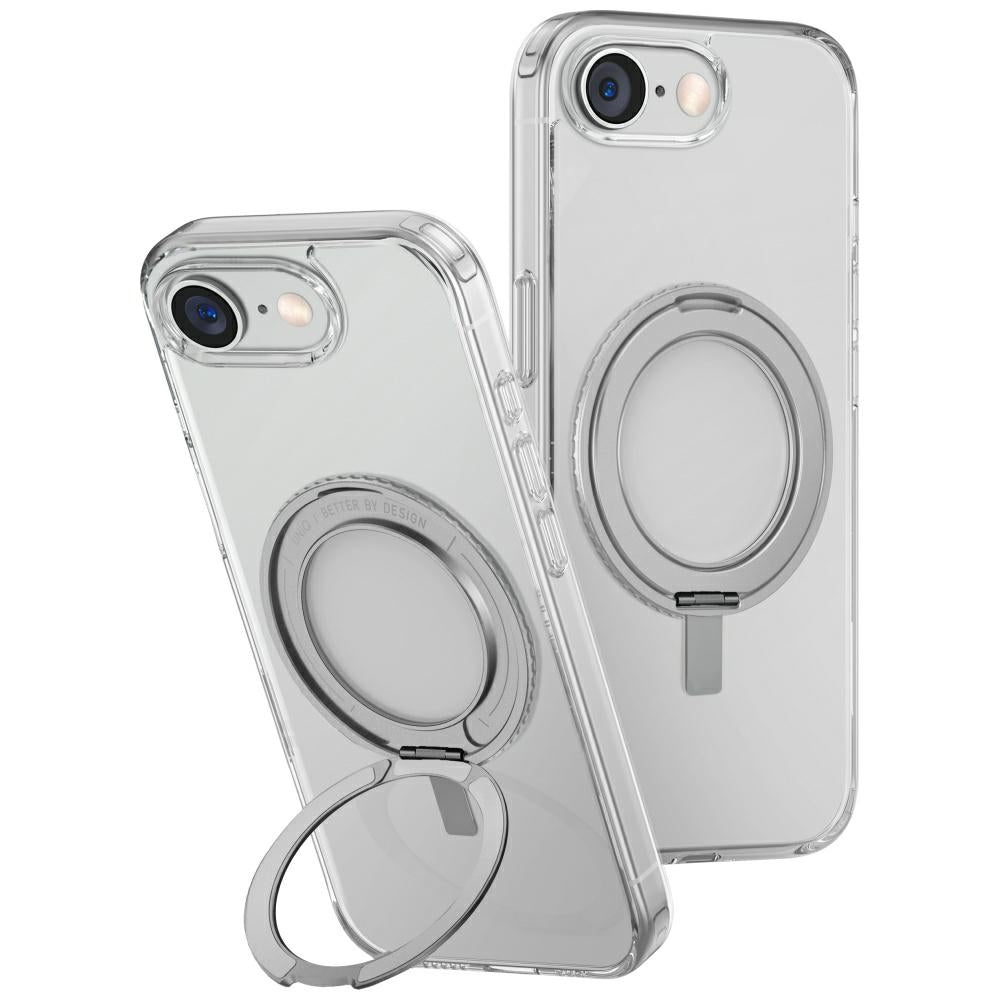 Uniq Swivix 360 dėklas iPhone 16e – skaidrus