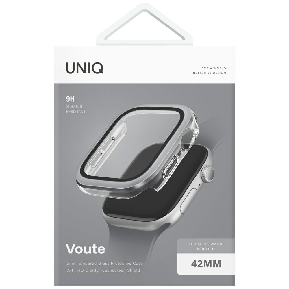 Uniq Voute dėklas Apple Watch 42 mm su stiklu – sidabrinis