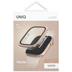 Uniq Voute dėklas Apple Watch 46 mm su stiklu – rožinis auksas